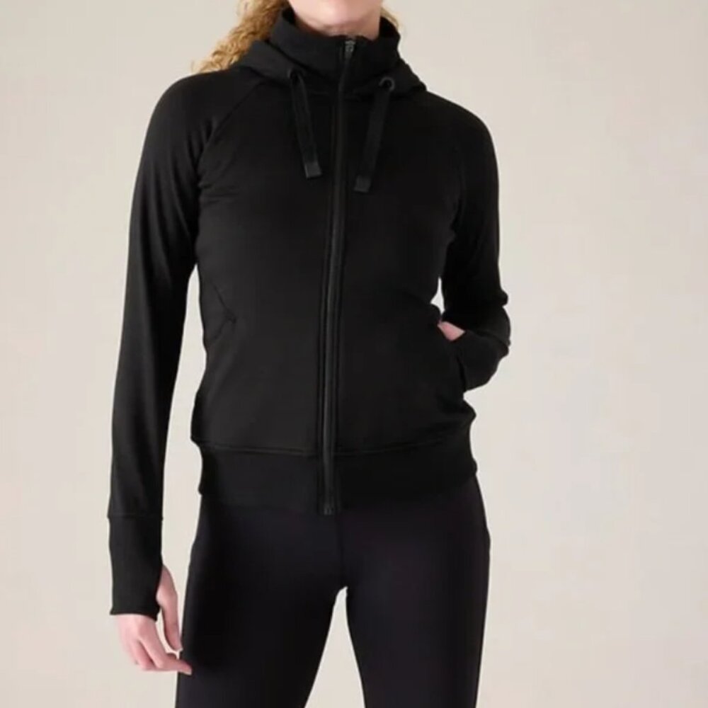 Athleta Triumph Zip Hoodie- Black- XL